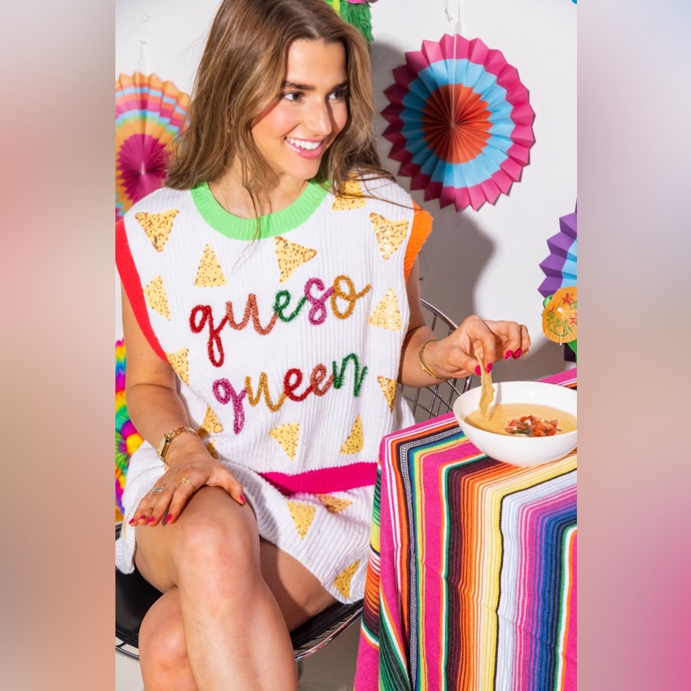 Queen of Sparkles Queso Queen top NWT